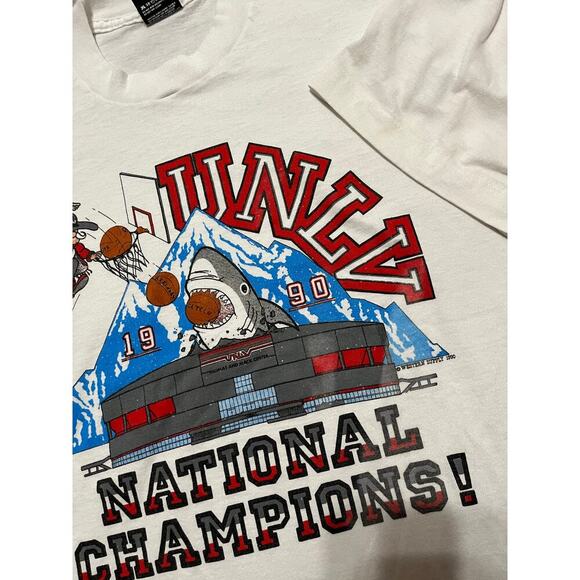 UNLV Runnin’ Rebels 1990 Champions Shark Tee - Picture 2 of 4